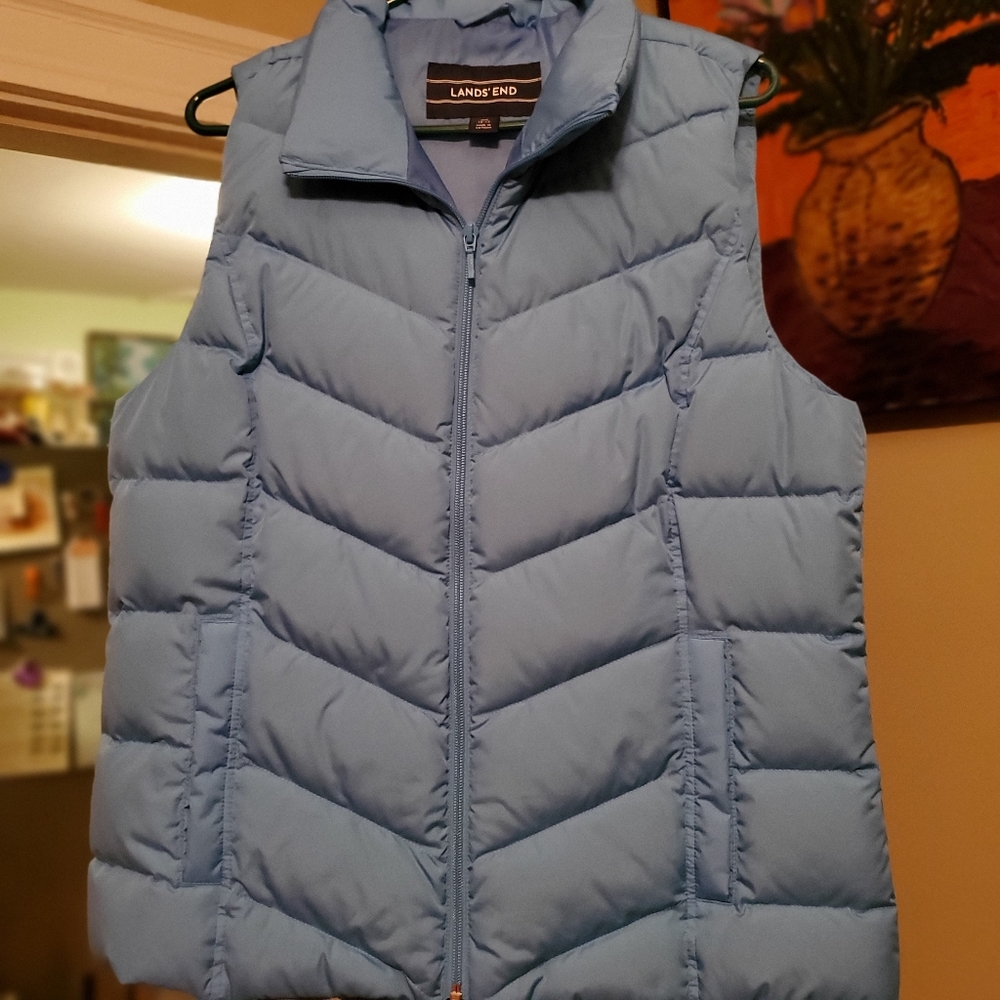 Lands End Light Blue Vest Never Worn